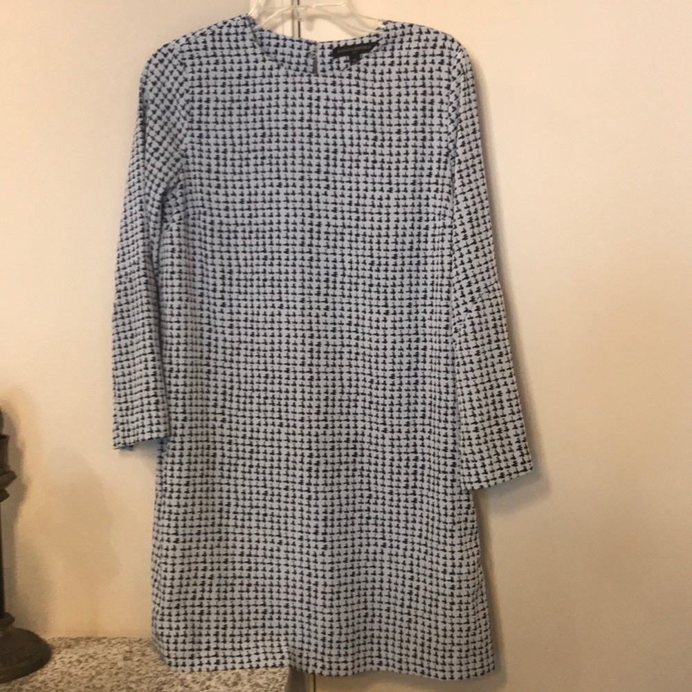 Light blue and navy tunic dress